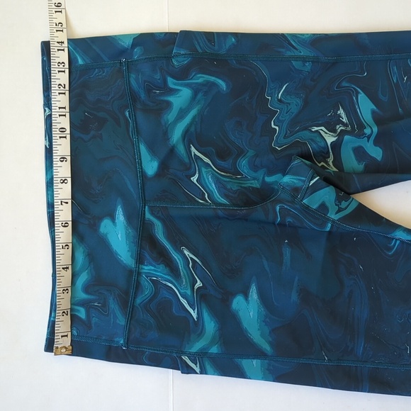 Tek Gear Ultra Stretch High-Waisted Side Pockets Leggings LARGE Green Blue - Picture 8 of 14